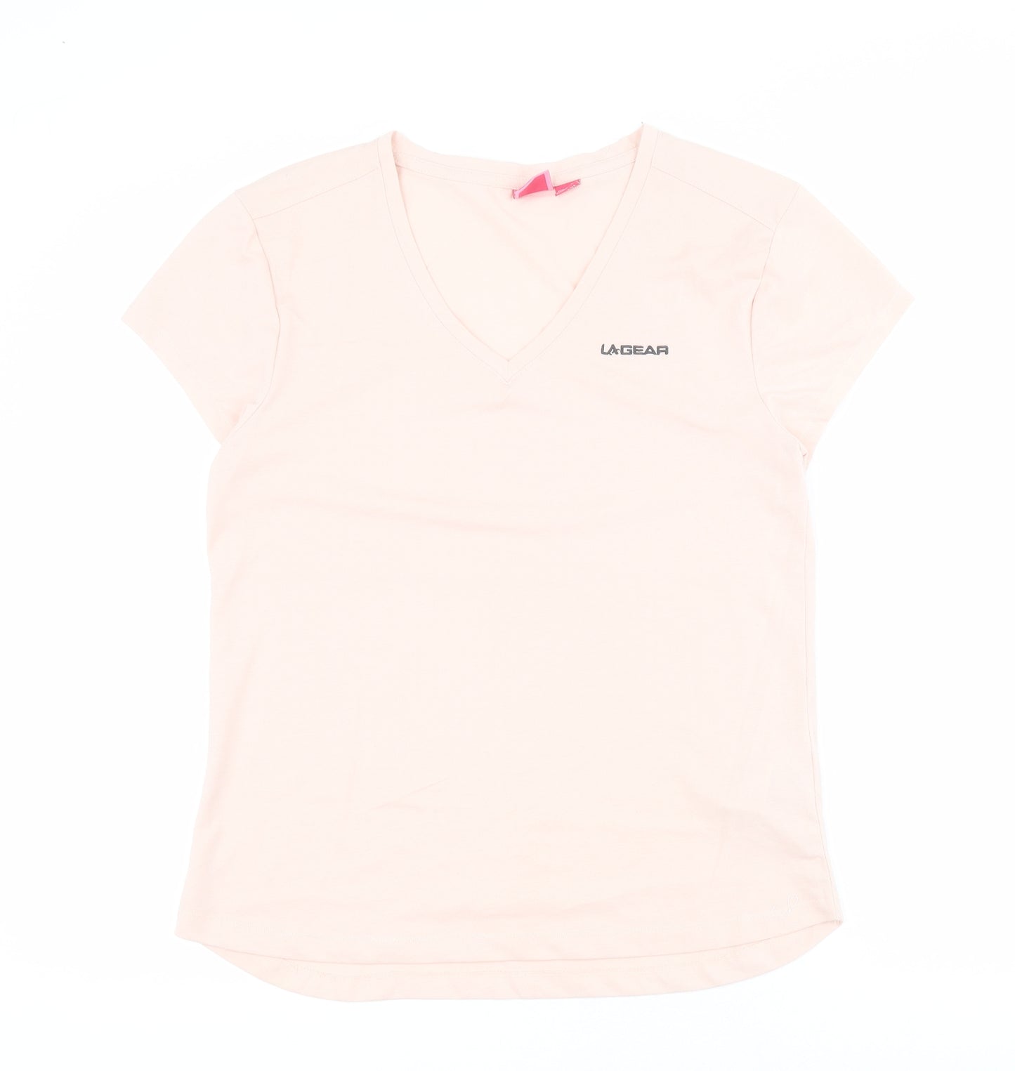 LA Gear Womens Pink  Polyester Basic Polo Size 12 V-Neck