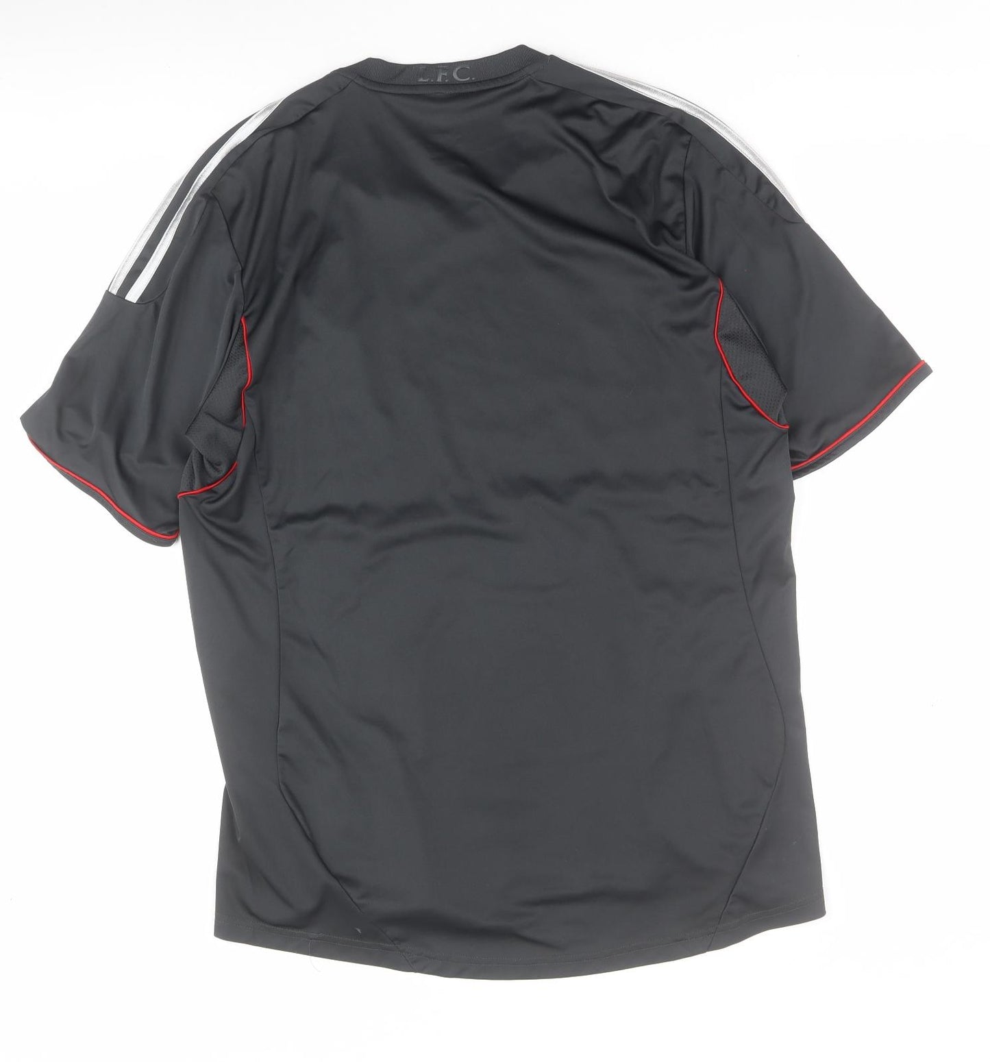 adidas Mens Grey  Polyester  T-Shirt Size L V-Neck  - Liverpool Football Club