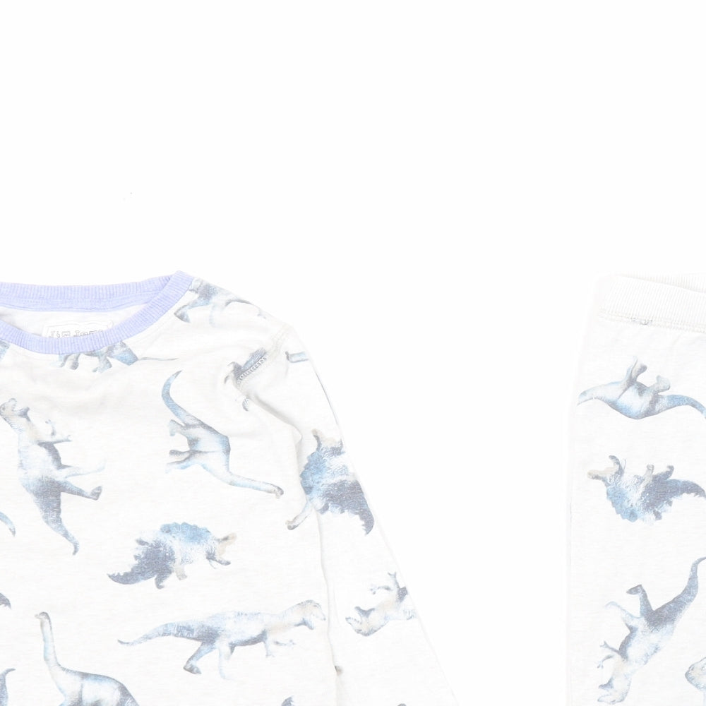 NEXT Boys Beige Solid 100% Cotton  Pyjama Set Size 3-4 Years  Pullover - Dinosaur