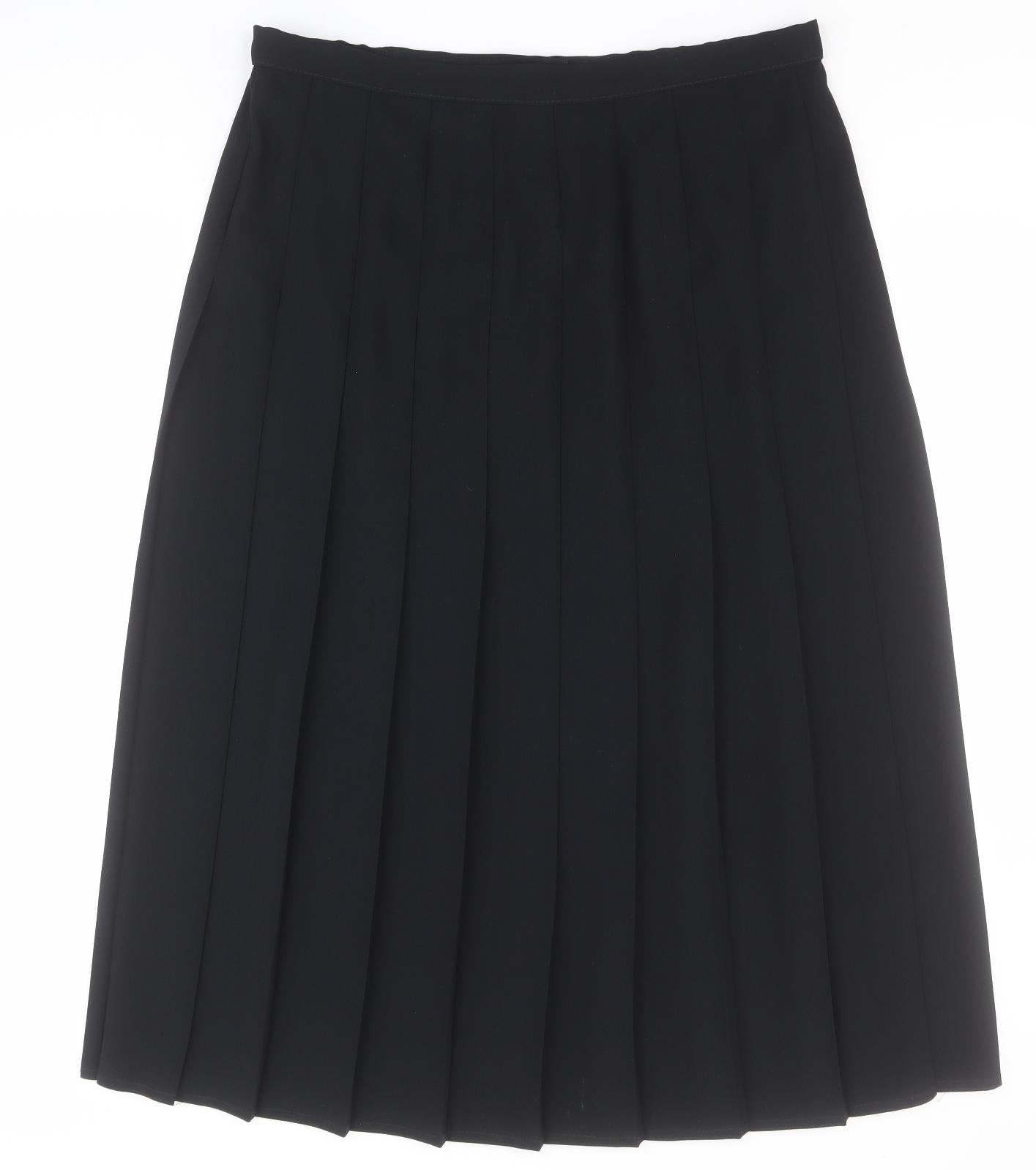 Marks and Spencer Womens Beige  Polyester A-Line Skirt Size 20   Zip - Pleated