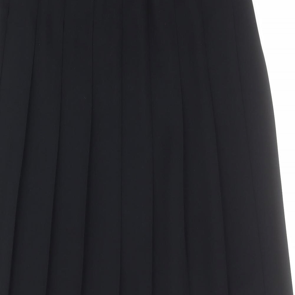 Marks and Spencer Womens Beige  Polyester A-Line Skirt Size 20   Zip - Pleated