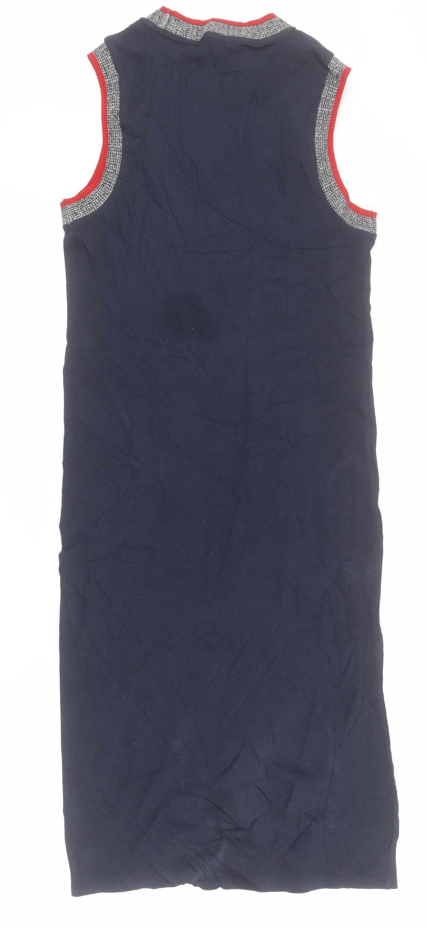 Marks and Spencer Womens Blue  Cotton Bodycon  Size 14  Round Neck Pullover