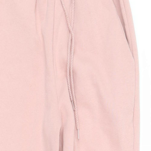 ASOS Womens Pink  Cotton Jogger Trousers Size 8 L25 in Regular Drawstring