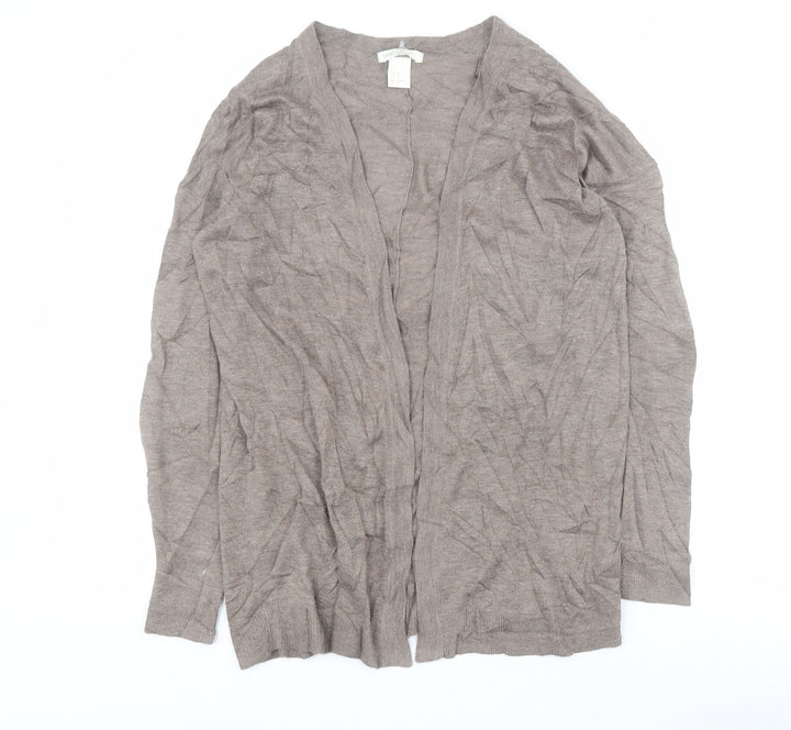 H&M Womens Brown V-Neck  Acrylic Cardigan Jumper Size XS