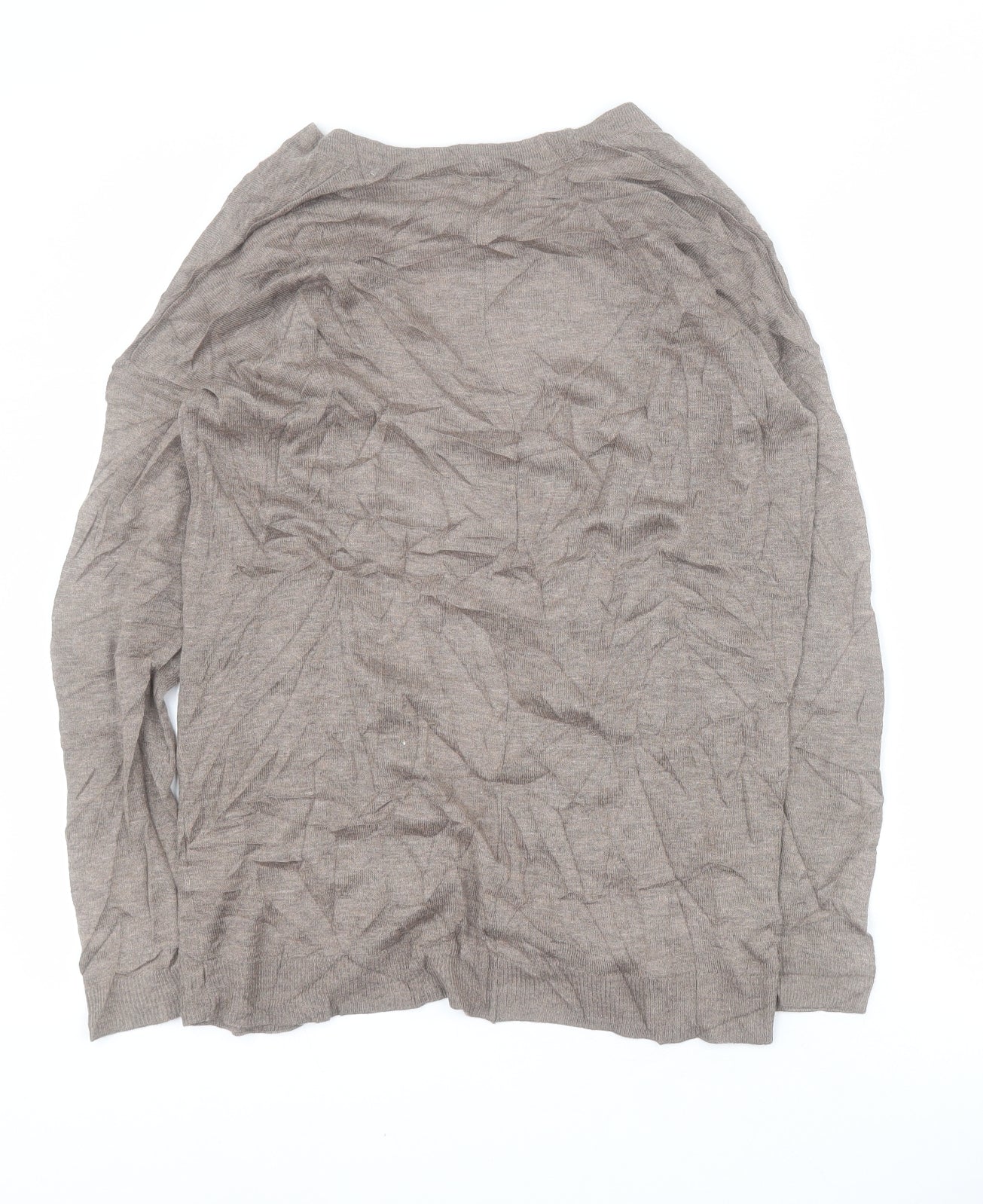 H&M Womens Brown V-Neck  Acrylic Cardigan Jumper Size XS