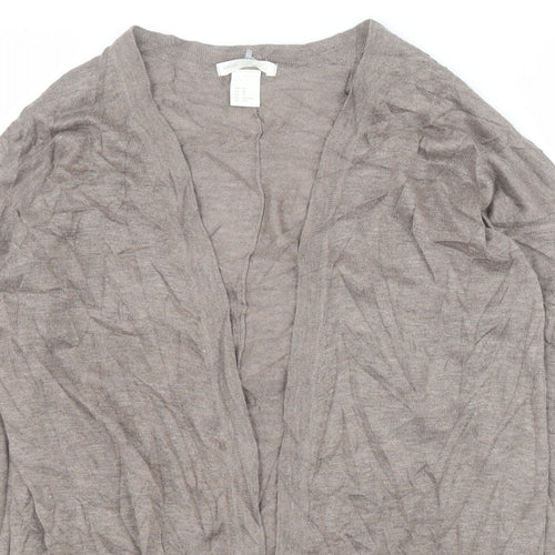 H&M Womens Brown V-Neck  Acrylic Cardigan Jumper Size XS