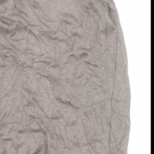 H&M Womens Brown V-Neck  Acrylic Cardigan Jumper Size XS