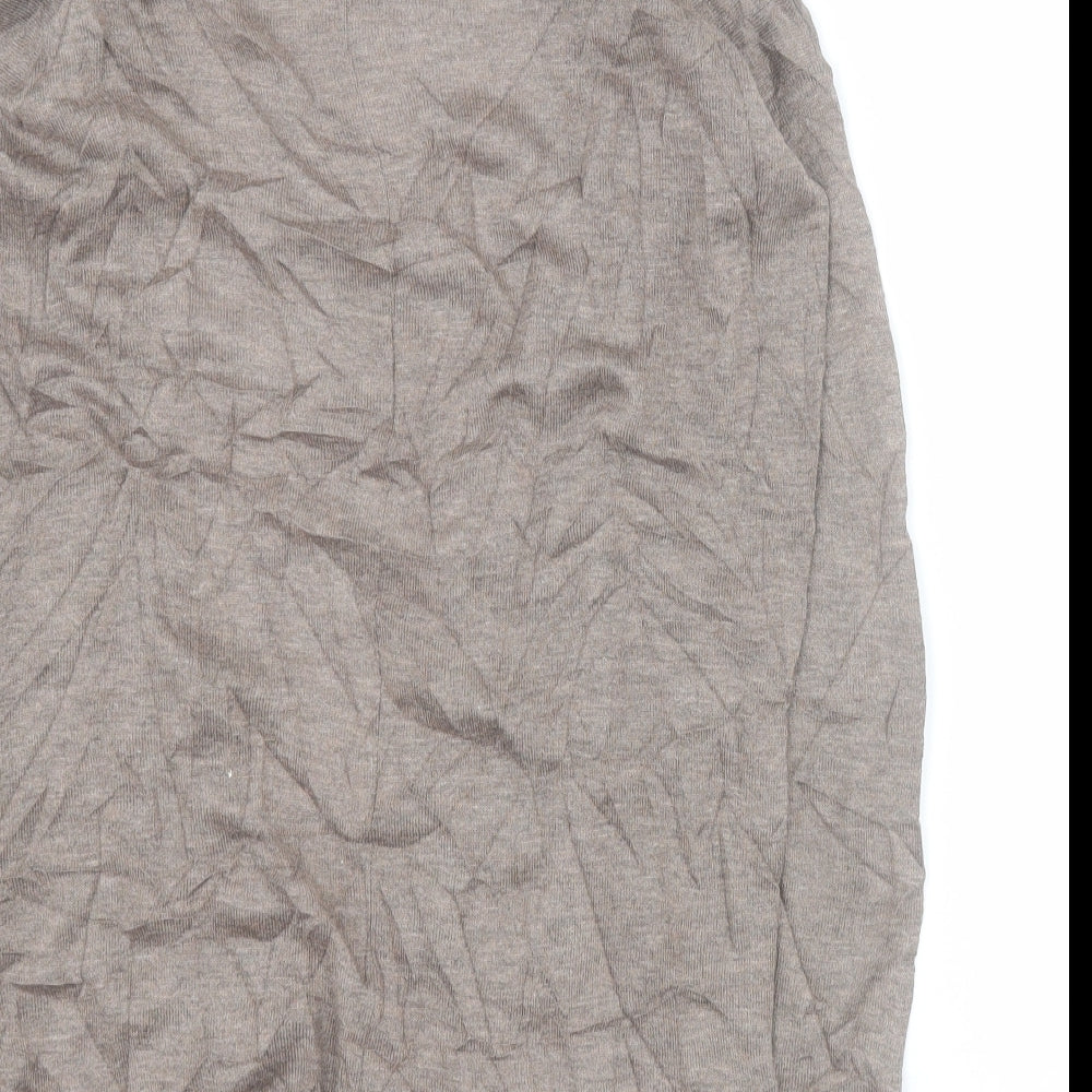 H&M Womens Brown V-Neck  Acrylic Cardigan Jumper Size XS