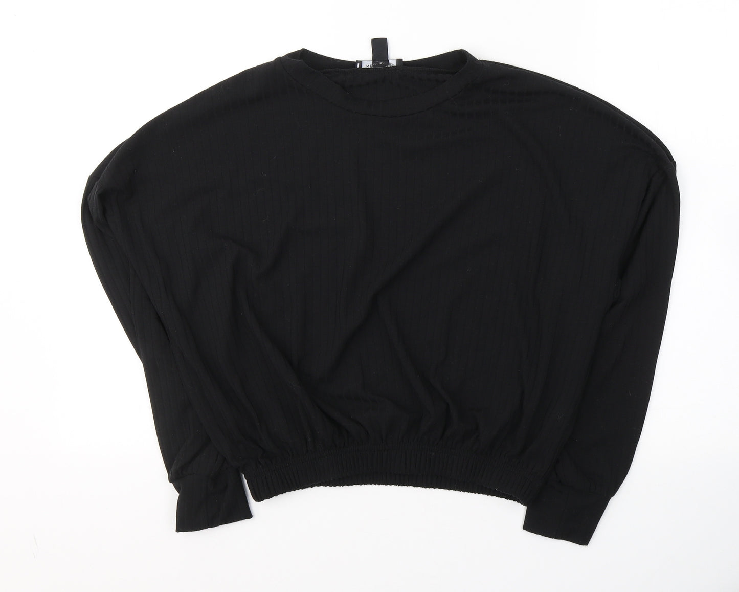 New Look Womens Black  Polyester Jersey T-Shirt Size M Round Neck