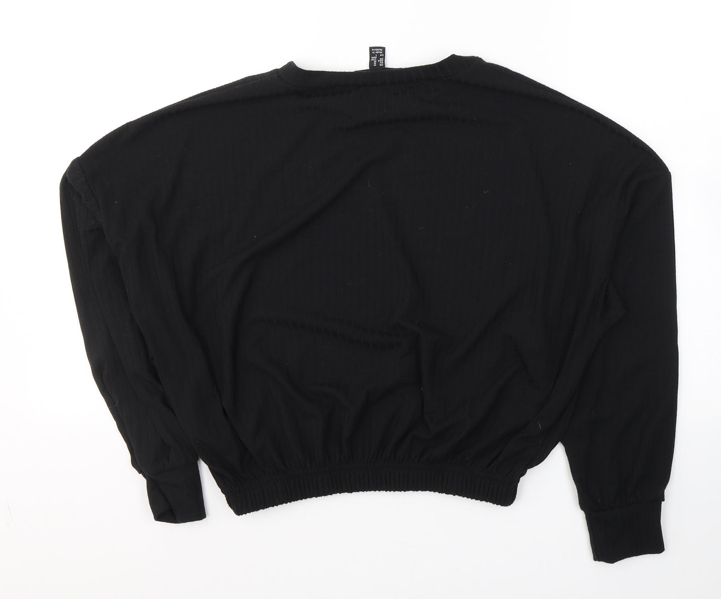 New Look Womens Black  Polyester Jersey T-Shirt Size M Round Neck