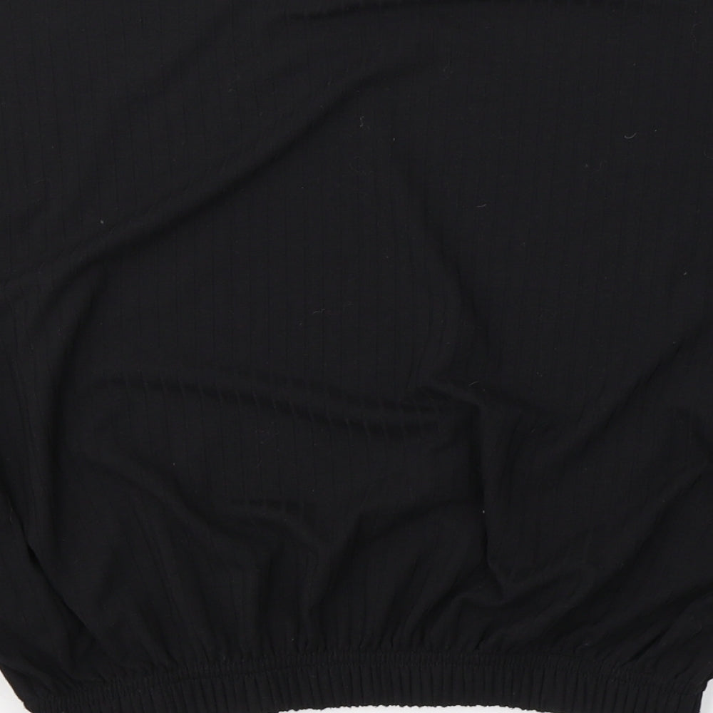 New Look Womens Black  Polyester Jersey T-Shirt Size M Round Neck