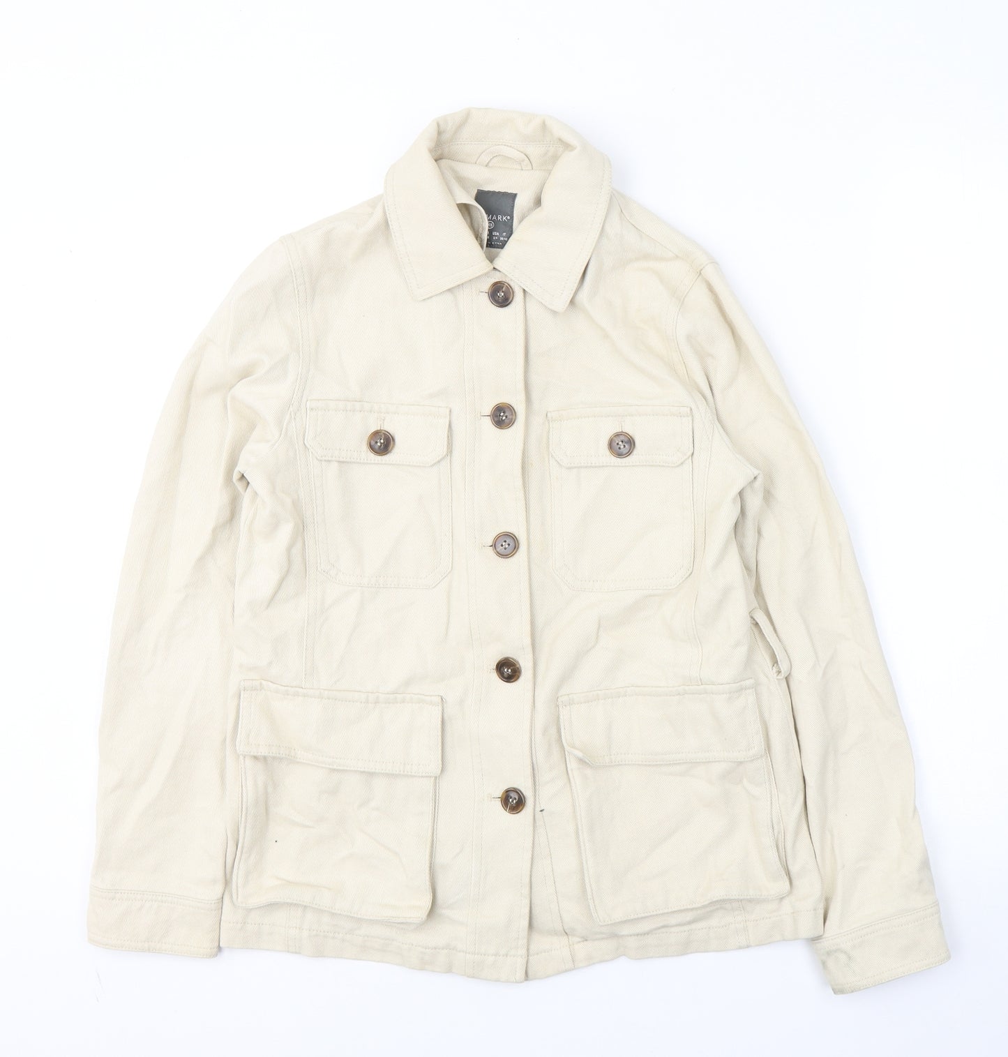 Primark Womens Beige   Jacket  Size 6  Button