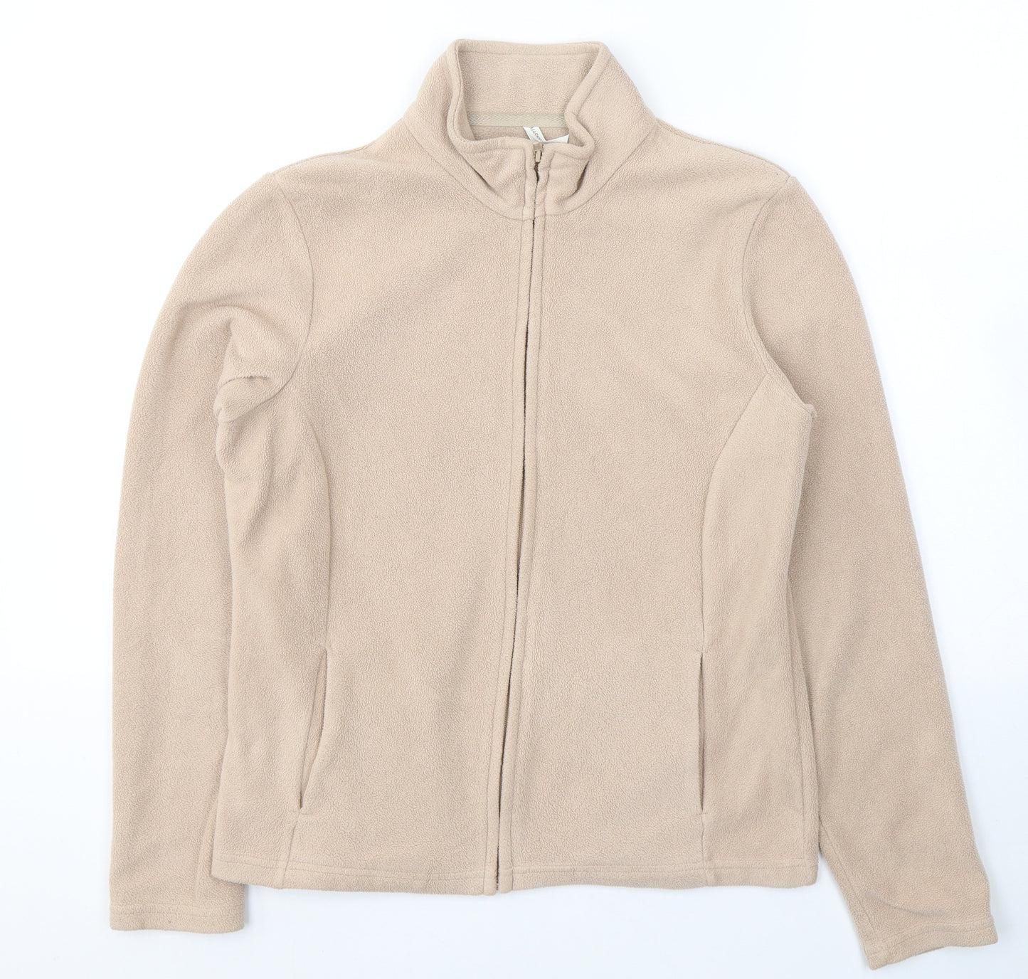 Marks and Spencer Womens Beige  Polyester Full Zip Sweatshirt Size 14  Zip