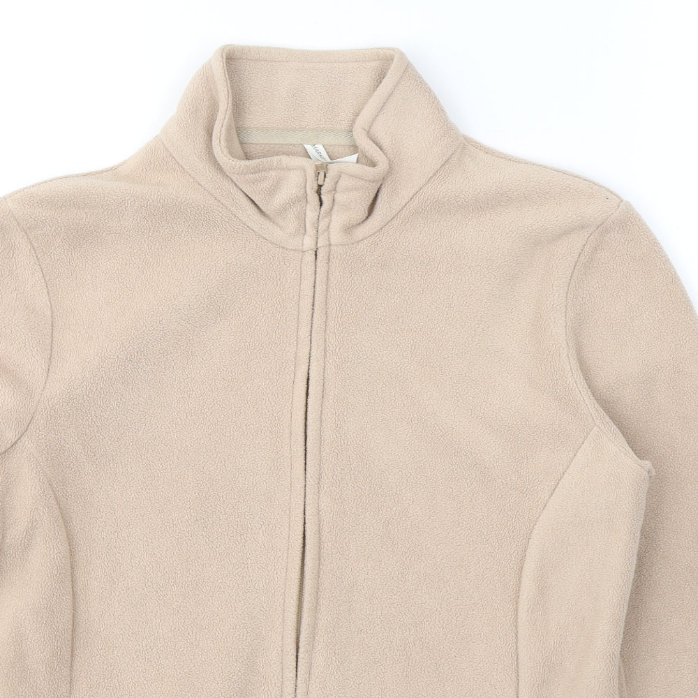 Marks and Spencer Womens Beige  Polyester Full Zip Sweatshirt Size 14  Zip