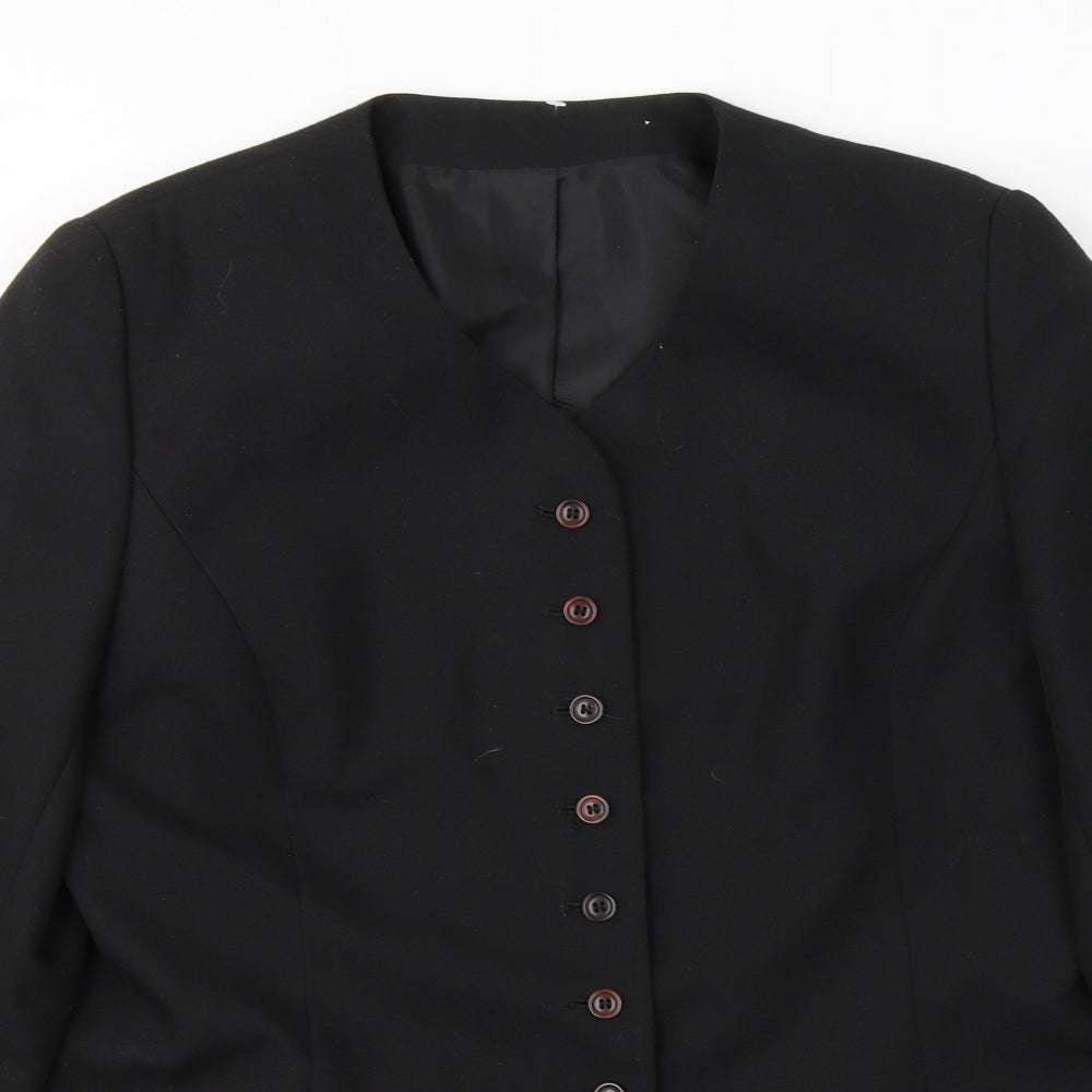 Marks and Spencer Womens Black  Polyester Jacket Suit Jacket Size 18