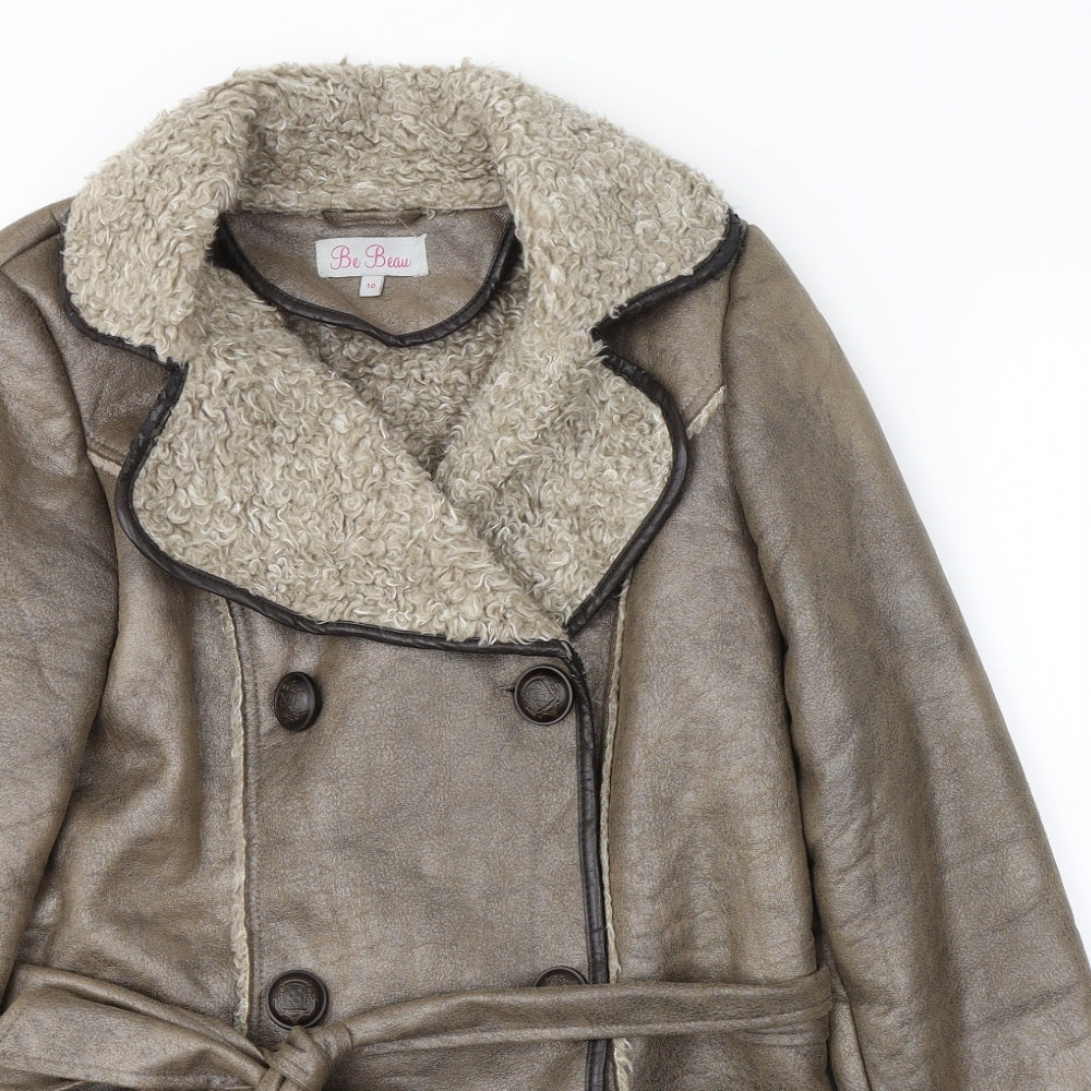 Be beau Womens Brown   Pea Coat Coat Size 10  Button