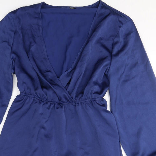 SheIn Womens Blue  Polyester Fit & Flare  Size XL  V-Neck Pullover