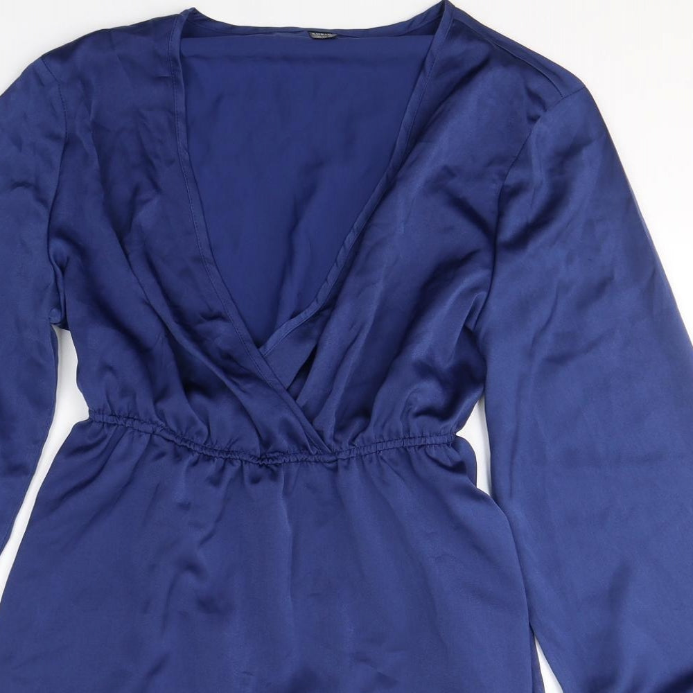 SheIn Womens Blue  Polyester Fit & Flare  Size XL  V-Neck Pullover