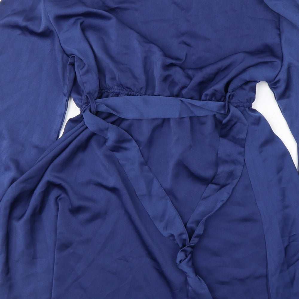 SheIn Womens Blue  Polyester Fit & Flare  Size XL  V-Neck Pullover