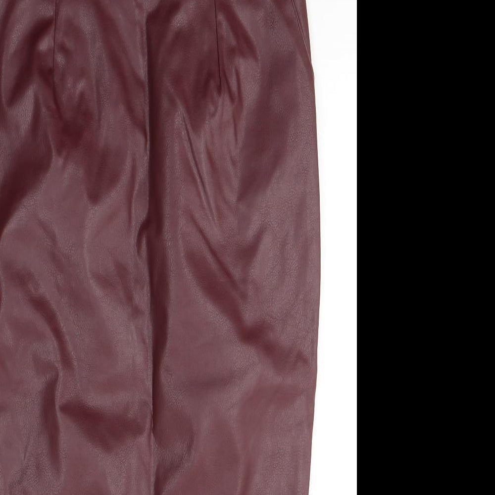 River Island Womens Red  Polyethylene A-Line Skirt Size 12   Zip