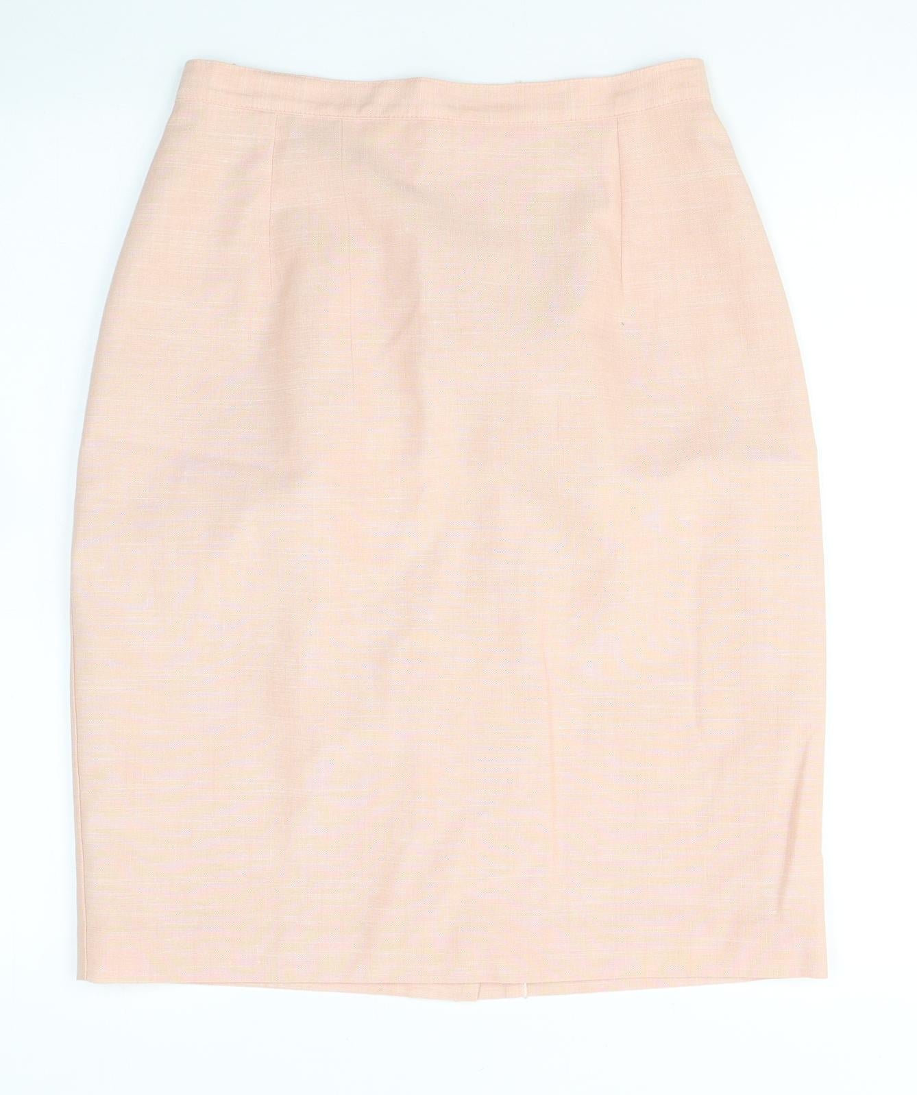 Marks and Spencer Womens Pink  Polyester A-Line Skirt Size 12   Zip