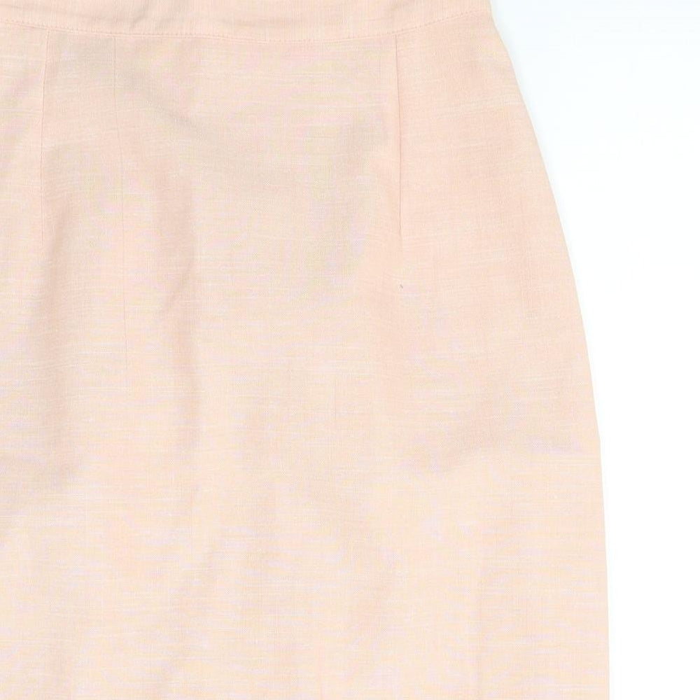 Marks and Spencer Womens Pink  Polyester A-Line Skirt Size 12   Zip
