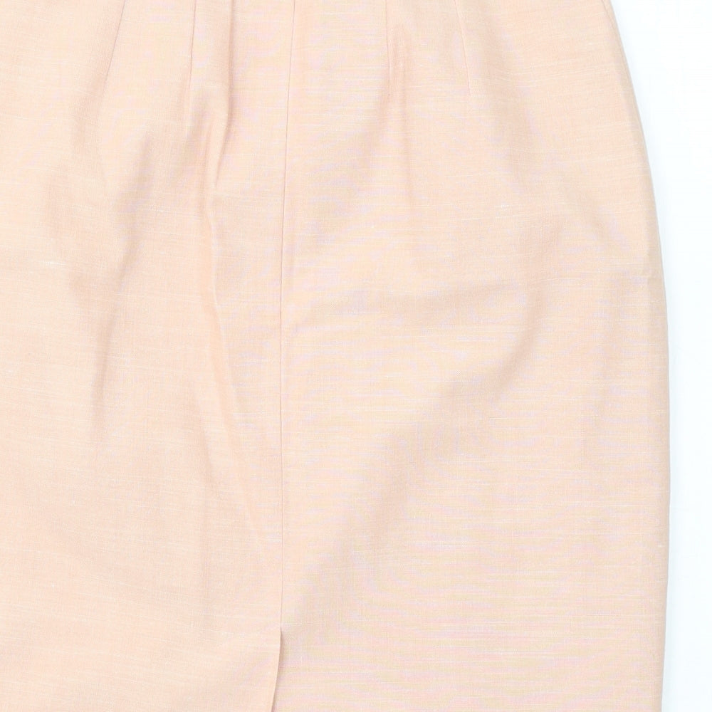 Marks and Spencer Womens Pink  Polyester A-Line Skirt Size 12   Zip