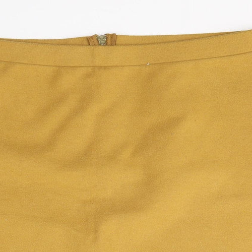 TU Womens Yellow  Polyester Mini Skirt Size 12   Zip