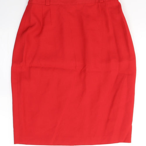 Gerry Weber Womens Red  Polyester A-Line Skirt Size 12   Zip