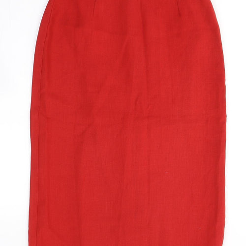 C&A Womens Red  Polyester A-Line Skirt Size 12   Zip