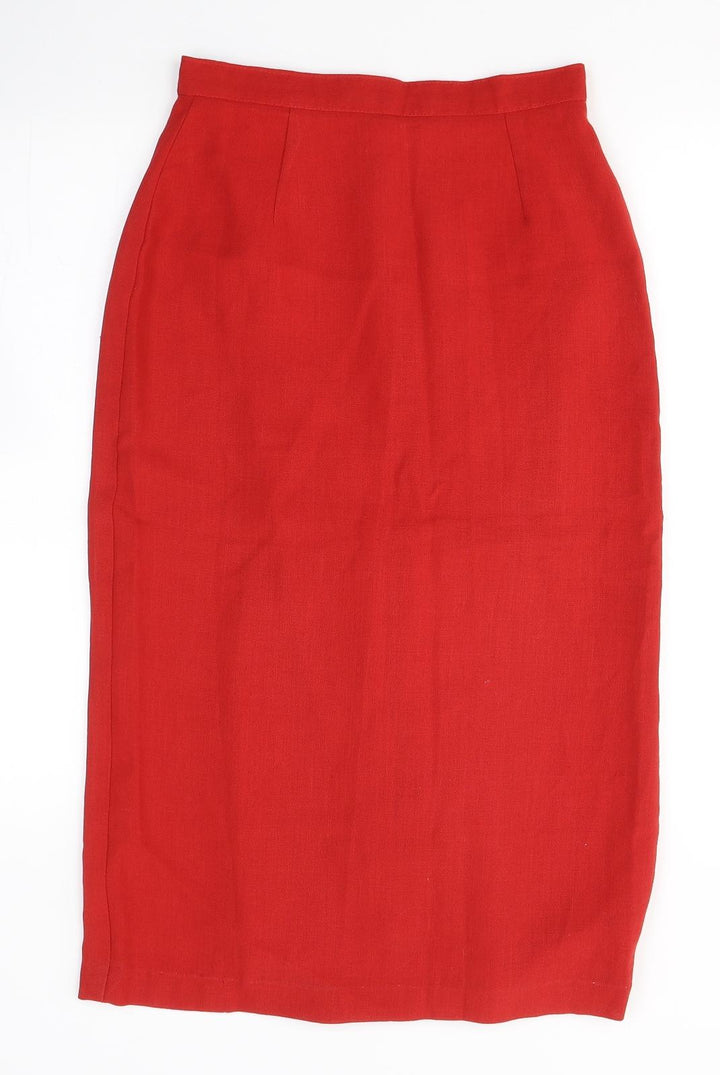 C&A Womens Red Polyester A-Line Skirt Size 12 Zip