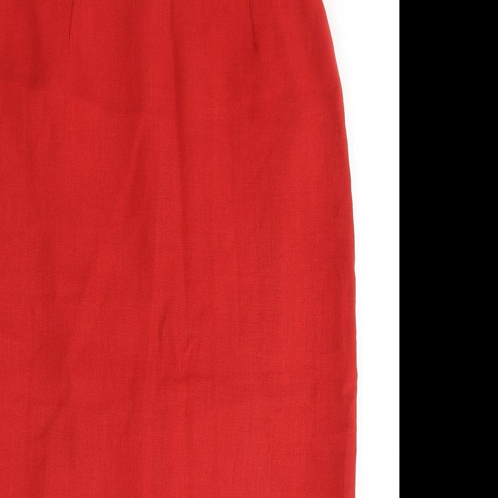 C&A Womens Red  Polyester A-Line Skirt Size 12   Zip