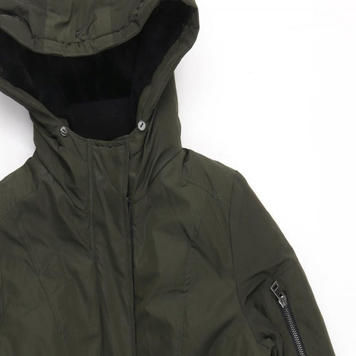 Papaya Womens Green   Trench Coat Coat Size 8  Zip