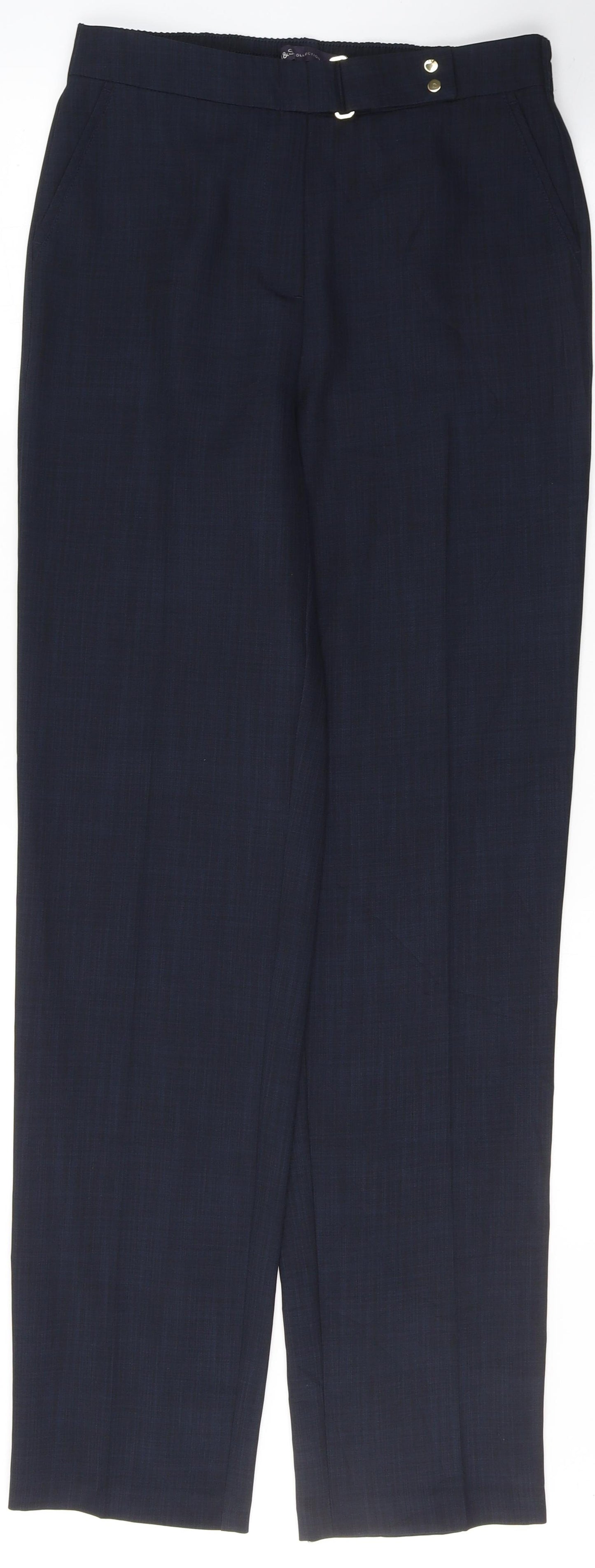 Marks and Spencer Womens Blue  Polyester Trousers  Size 8 L32.5 in Regular
