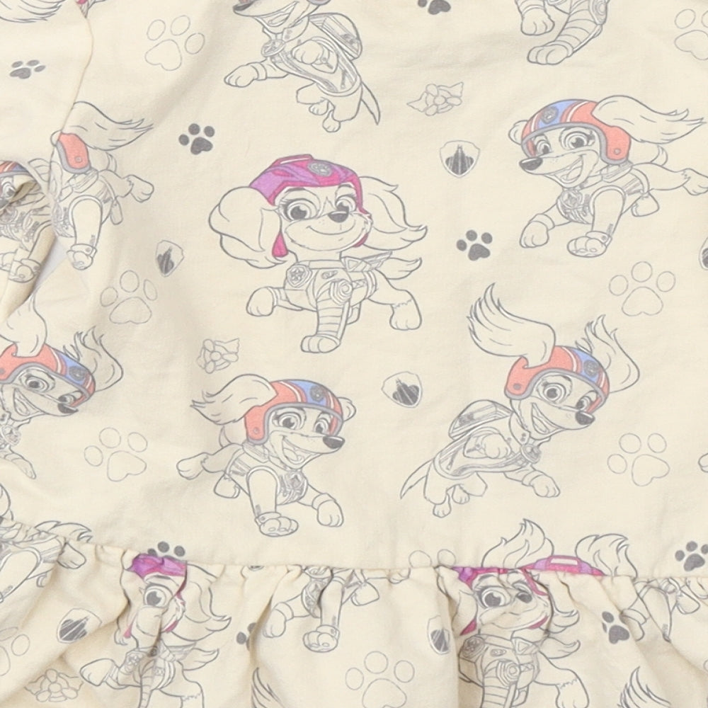 George Girls Ivory  Cotton Basic Casual Size 2-3 Years Round Neck Pullover - Paw patrol