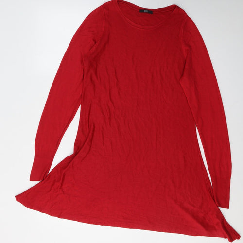 Marks and Spencer Womens Red  Acrylic Fit & Flare  Size 12  Round Neck Pullover