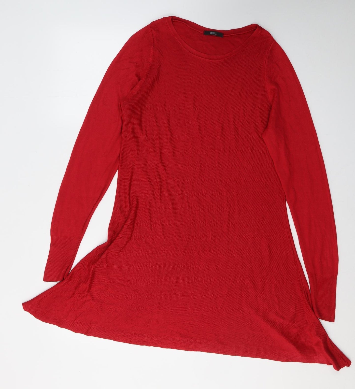 Marks and Spencer Womens Red  Acrylic Fit & Flare  Size 12  Round Neck Pullover