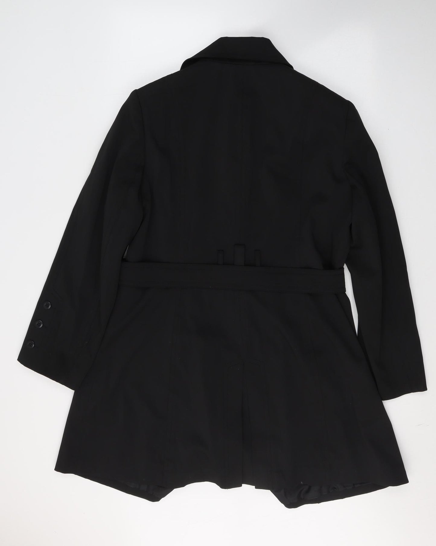 F&F Womens Black   Trench Coat Coat Size 18  Button