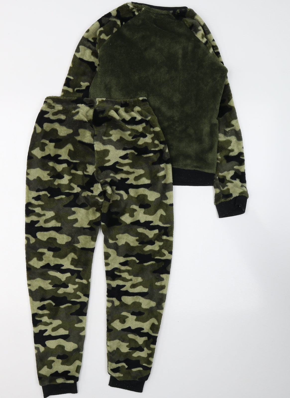 Pep&Co Boys Green Camouflage Polyester  Pyjama Set Size 9-10 Years  Pullover - Snooze mode