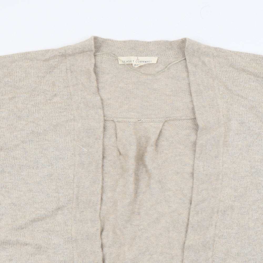 Seasalt Womens Beige V-Neck  Viscose Cardigan Jumper Size 26