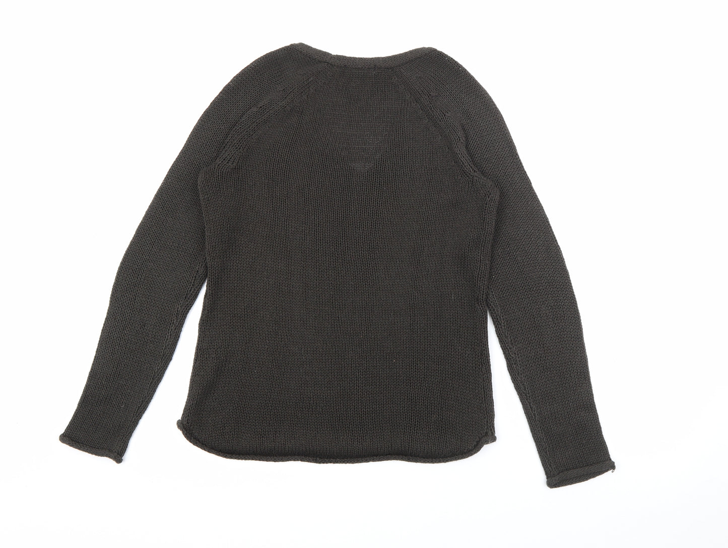 H&M Womens Grey V-Neck  Acrylic Pullover Jumper Size XS