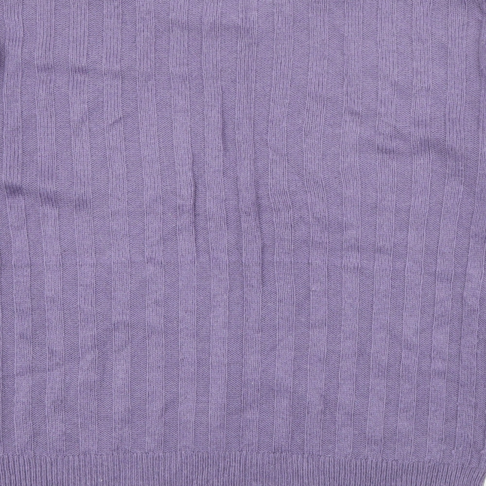 Marks and Spencer Womens Purple Crew Neck  Acrylic Pullover Jumper Size XS