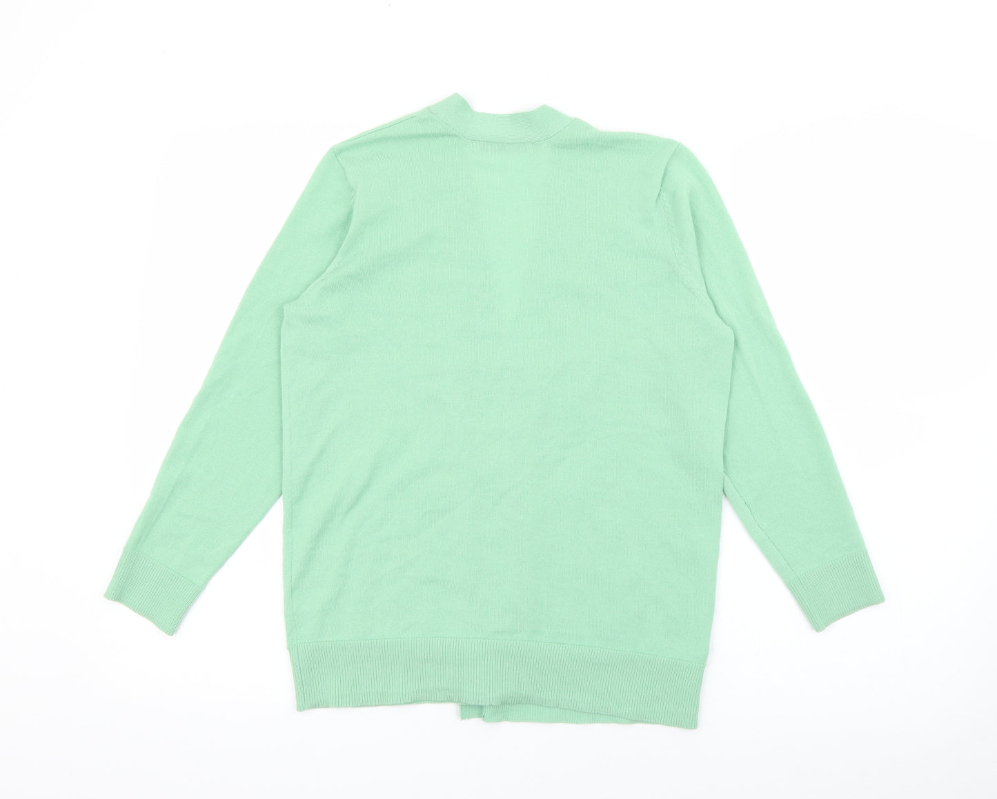 George Womens Green V-Neck  Polyester Cardigan Jumper Size S