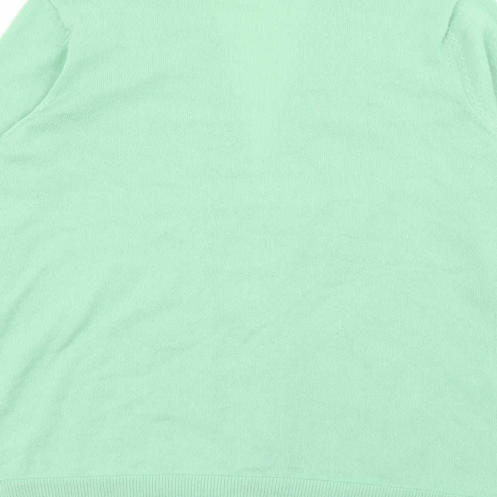George Womens Green V-Neck  Polyester Cardigan Jumper Size S