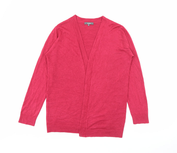 Studio Womens Pink V-Neck Acrylic Cardigan Jumper Size 12
