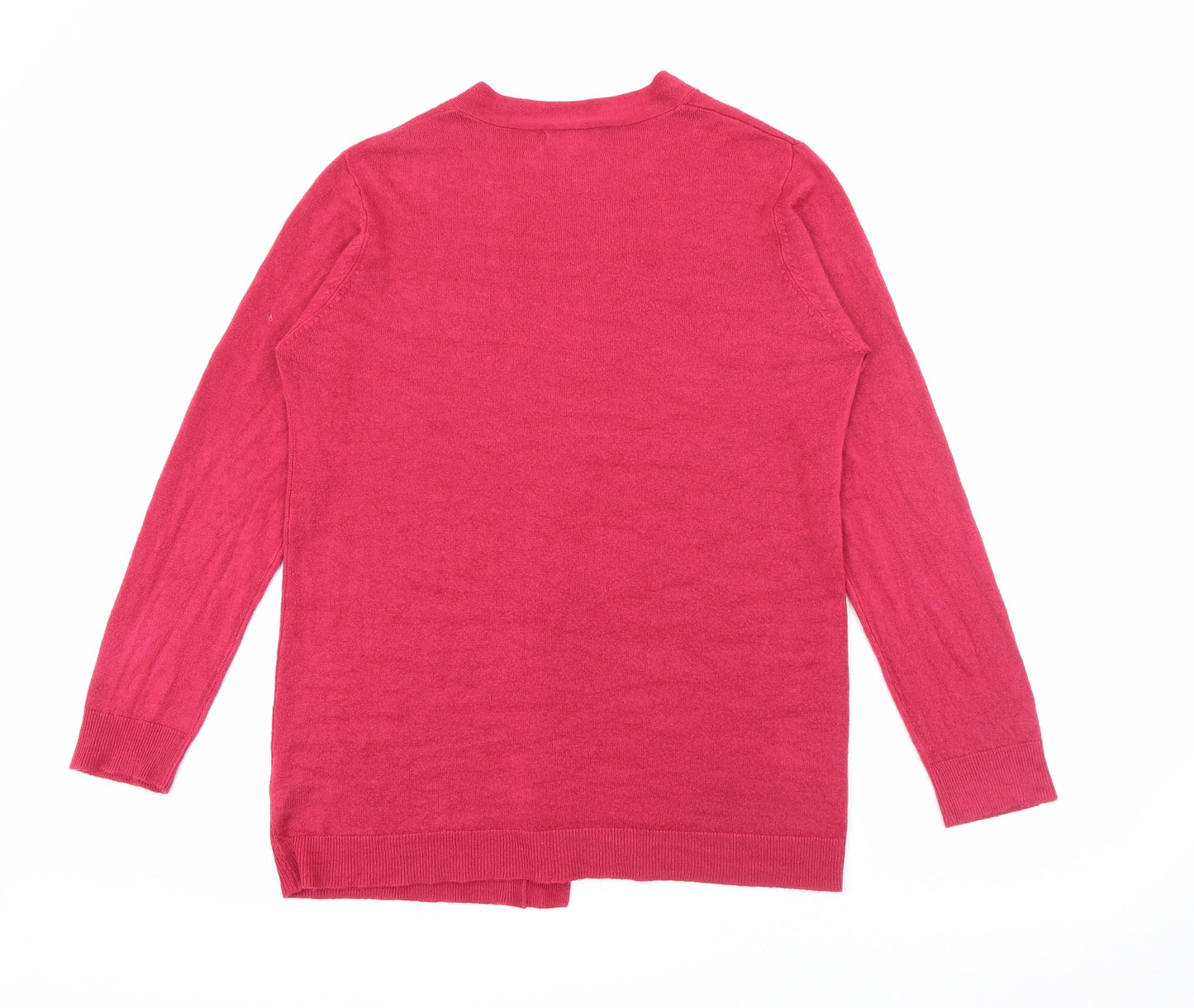 Studio Womens Pink V-Neck  Acrylic Cardigan Jumper Size 12