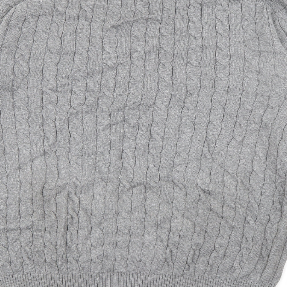 GANT Mens Grey Roll Neck  Cotton Pullover Jumper Size 2XL