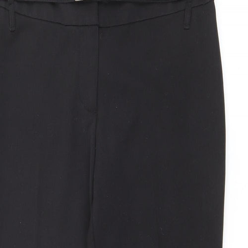 NEXT Womens Black  Polyester Trousers  Size 12 L28 in Regular Button