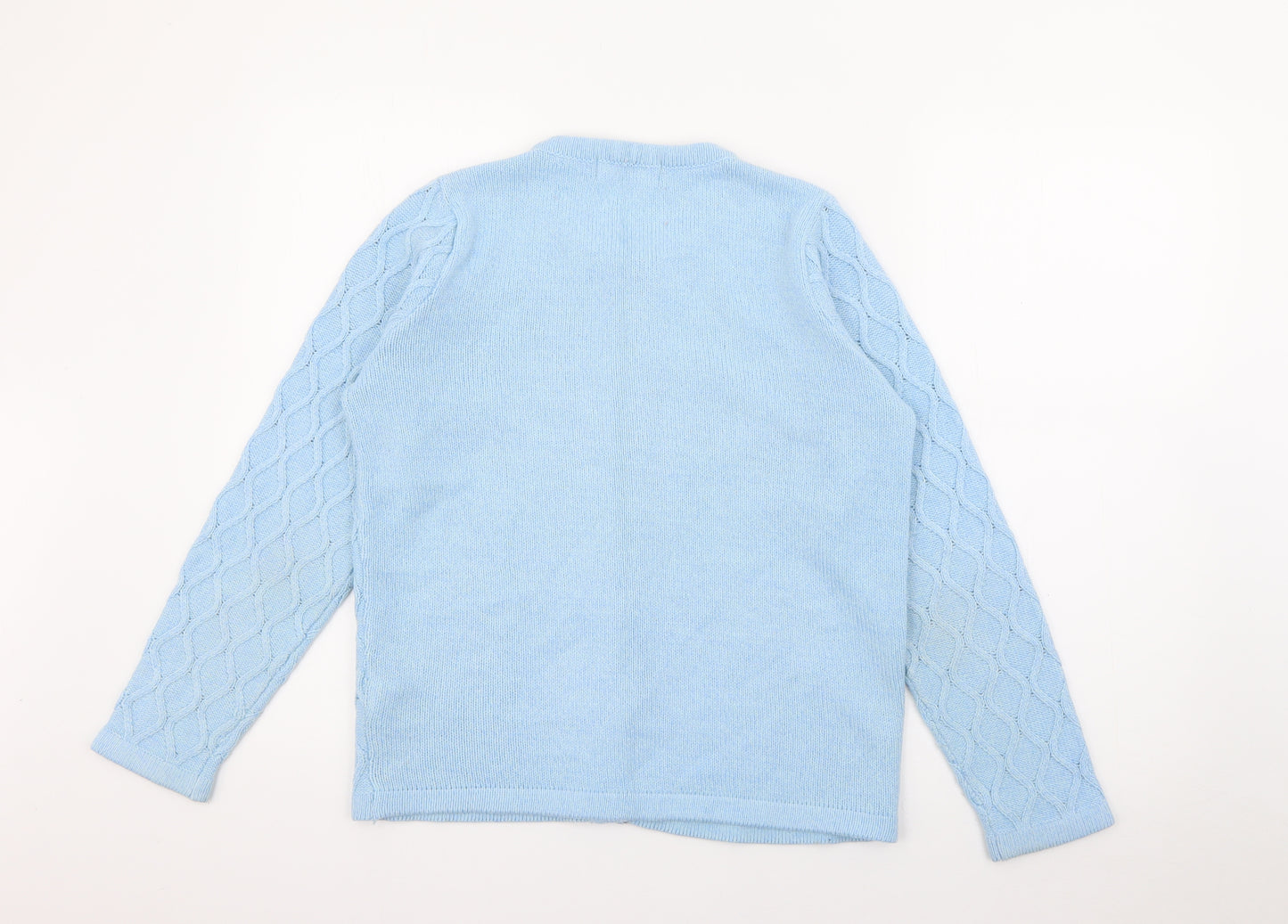 Honor Millburn Womens Blue Crew Neck  Acrylic Cardigan Jumper Size S