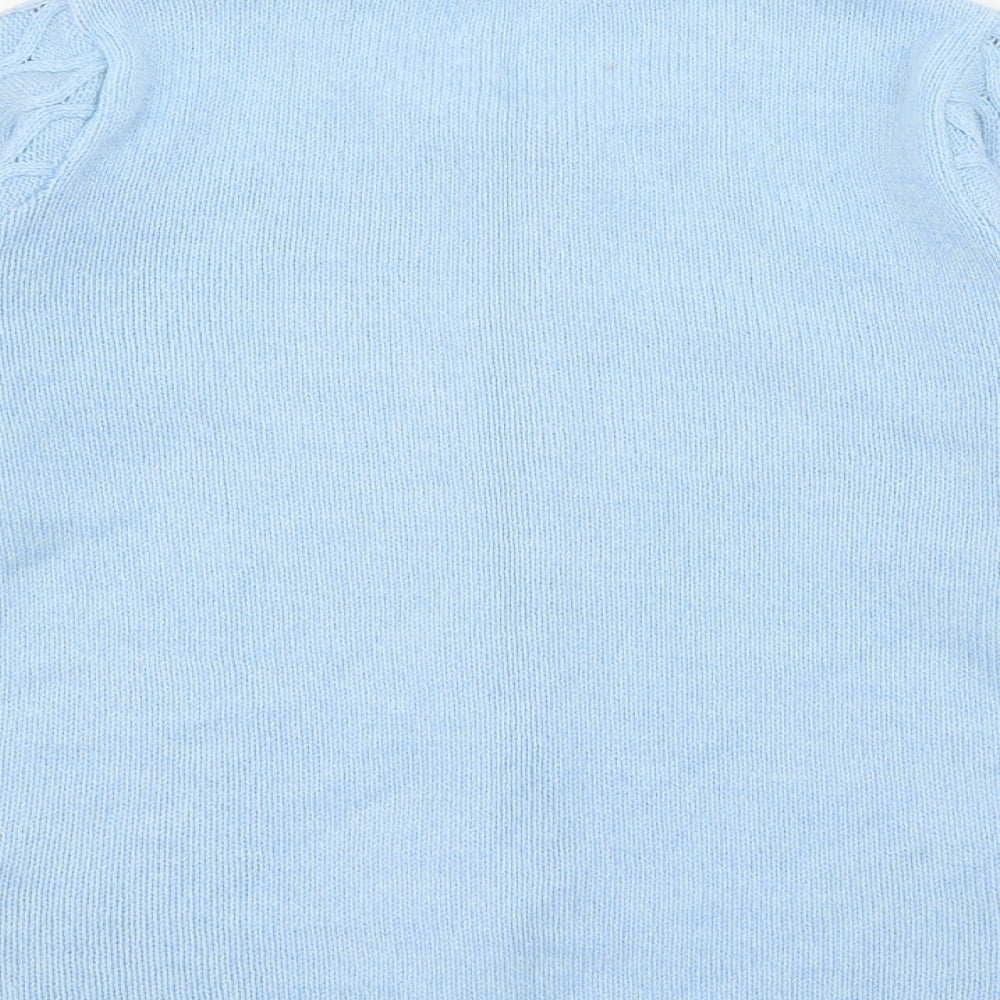 Honor Millburn Womens Blue Crew Neck  Acrylic Cardigan Jumper Size S